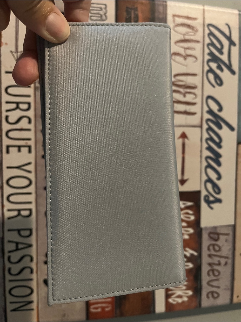New checkbook Case - unisex Light Gray